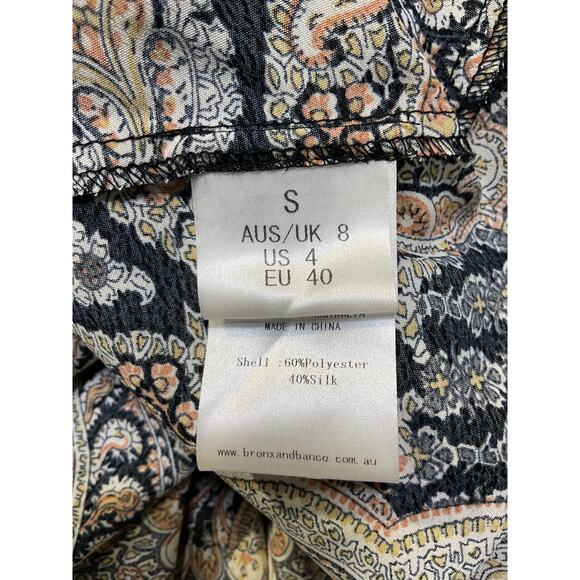 Bronx And Banco 'Paisley' Black Asymmetrical Gown Size S - Picture 5 of 5